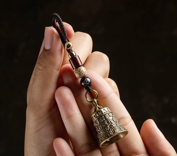 Brass Prajna Heart Sutra Wind Chime: Retro Zen Bell Charm