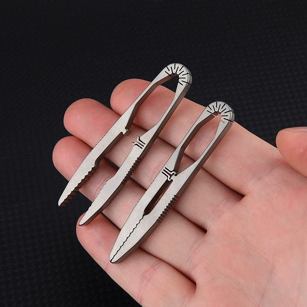 Titanium Tweezer Clip: Portable EDC Keychain Brow Tool