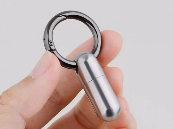 Pure Titanium Pill Case: Sealed Mini Keychain Medicine Jar