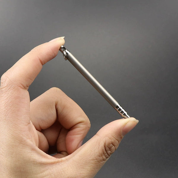 Titanium Telescopic Toothpick: Waterproof Keychain Fruit Pick