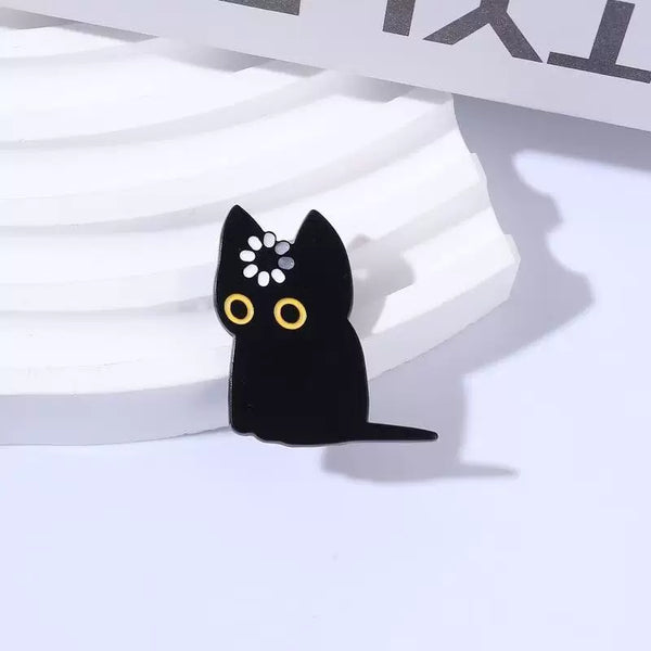 Brain Crash Black Cat Brooch – Cute Alloy Pin