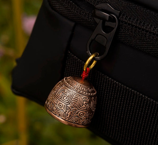 Taotie Copper Bell: Retro Hiking Bag & Car Key Charm