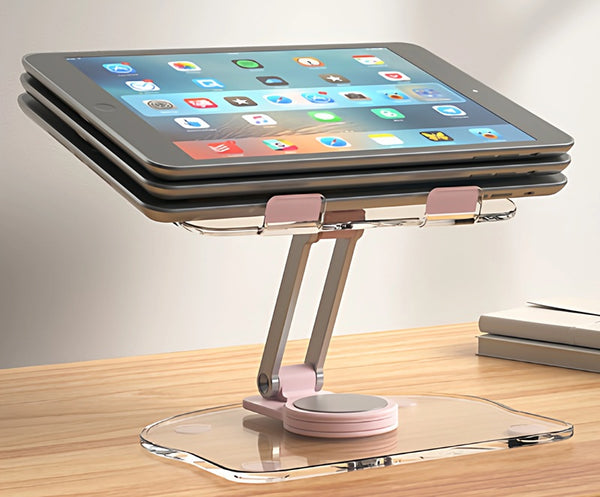 Crystal Clear 360° Rotating Acrylic Lazy Phone & Tablet Stand