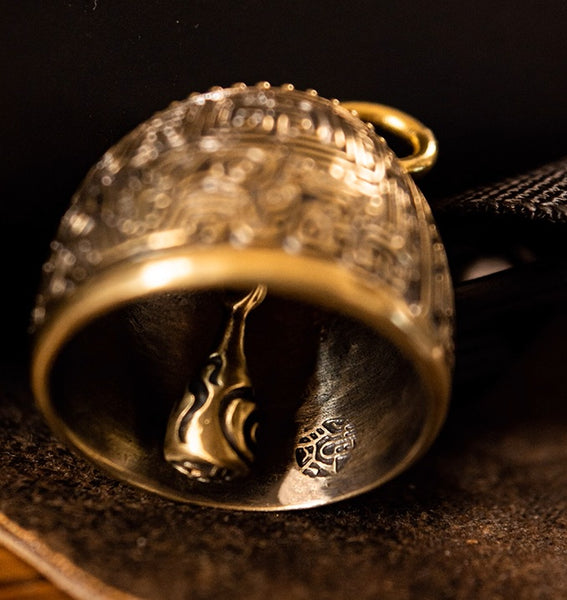 Taotie Copper Bell: Retro Hiking Bag & Car Key Charm