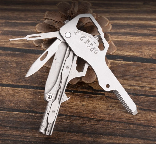 Folding Keychain Multi-Tool: Glasses Fix + SIM + Beer Opener