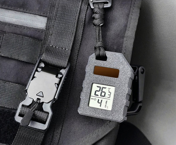 Solar Powered Camping Hygrometer Thermometer Clip: Essential Pocket Gear for Outdoor Hiking