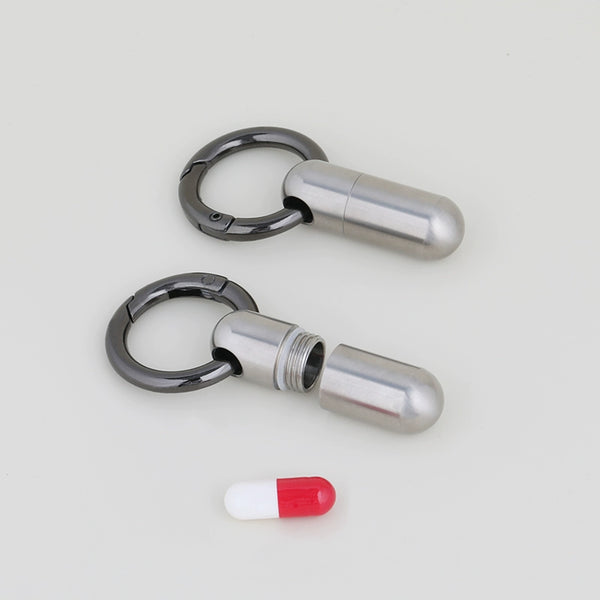 Pure Titanium Pill Case: Sealed Mini Keychain Medicine Jar