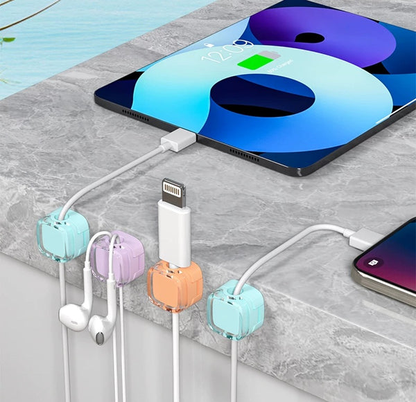 Luminous Magnetic Cable Organizer – Bedside Phone Charging Cord Holder Clip