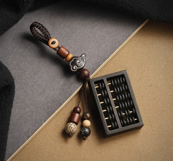 Sandalwood Abacus Keychain: Handcrafted Creative Charm