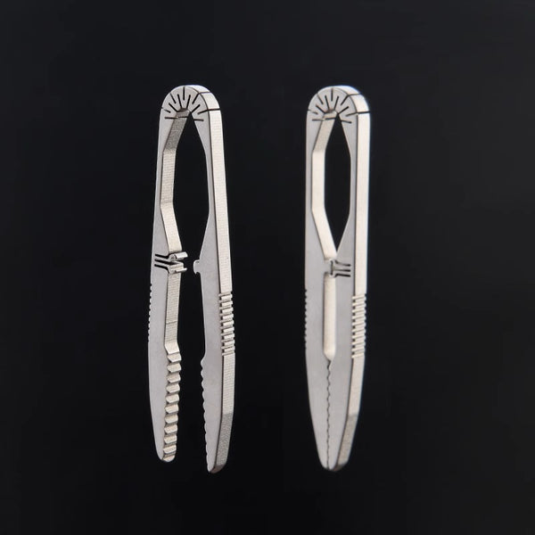 Titanium Tweezer Clip: Portable EDC Keychain Brow Tool