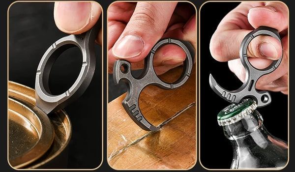 Titanium Alloy Multi-Functional EDC Fidget Ring - Bottle Opener & Stress Relief Toy