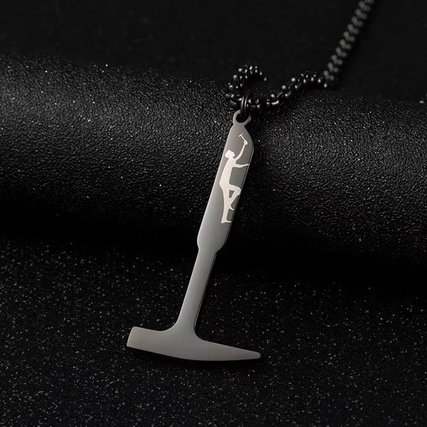 Bold Titanium Steel Hammer Necklace: Unique Inspirational Unisex Charm