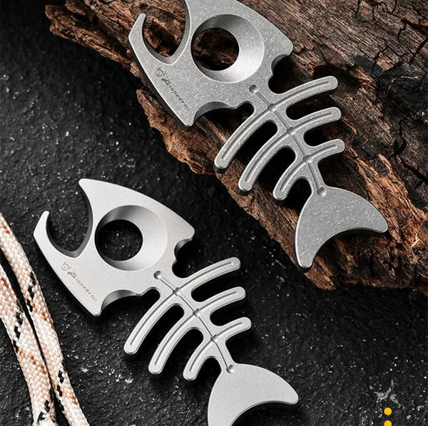 Titanium Piranha EDC Bottle Opener Keychain - Trendy Stress Relief Pendant Gift
