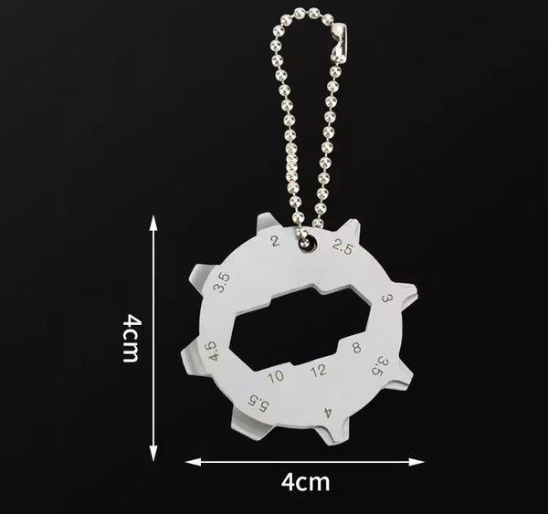 Stainless Hex Multi-Tool Keychain – Hex, Flat & Phillips All-in-One Gadget