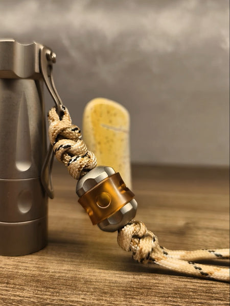 Jumbo Candy Coil Pendant: Titanium Rope Charm Delight