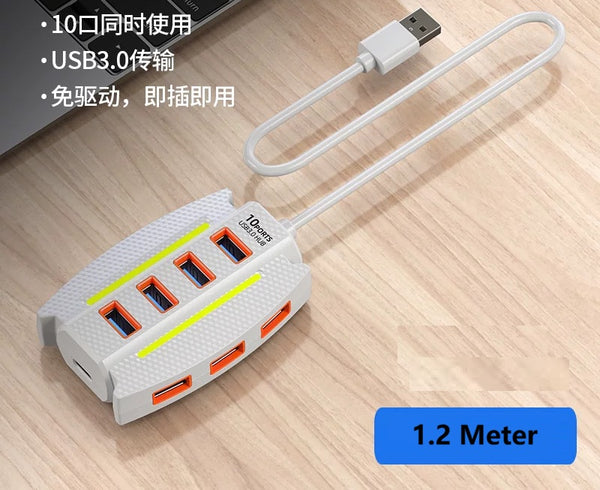 Epic 10-Port USB3.0 Hub Dock – Turbo-Charged Laptop Multiplier!