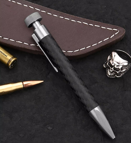 Carbon Fiber EDC Tactical Pen: Heavy-Duty Spinner & Writer