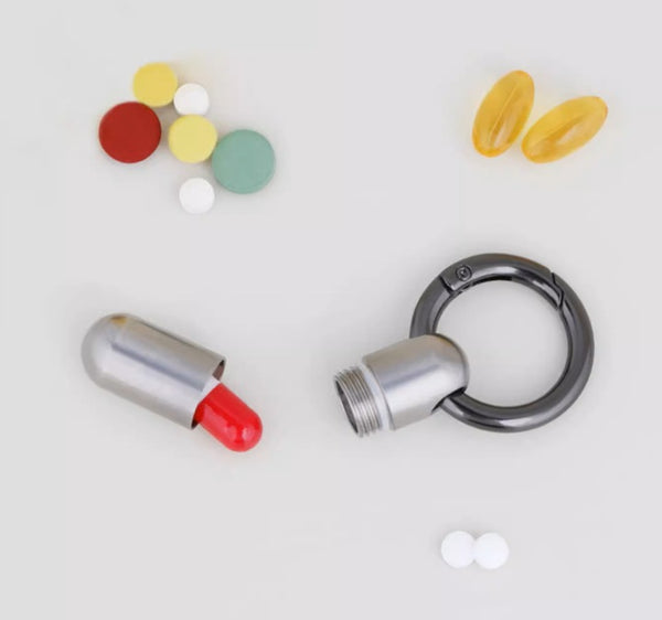 Pure Titanium Pill Case: Sealed Mini Keychain Medicine Jar