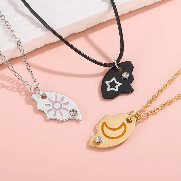 Sun Moon Star Trio Friendship Necklaces