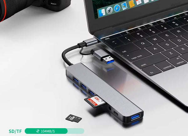 8-in-1 USB3.0 Hub: Multi-Port Audio Dock Delight