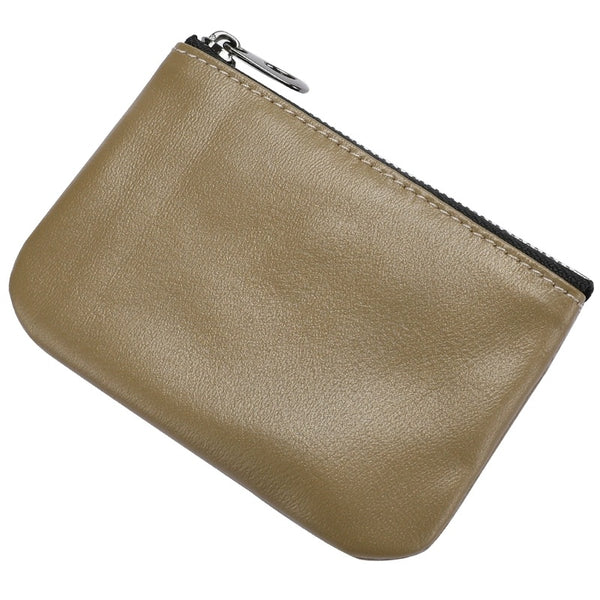 Sleek Soft Lambskin Coin Key Wallet: Mini Leather Zipper