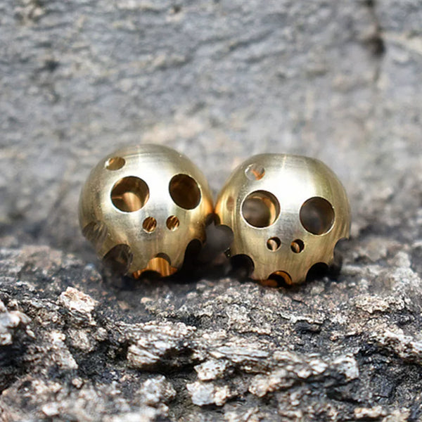 Brass Skull Paracord Ghost Keychain EDC Charm Pendant