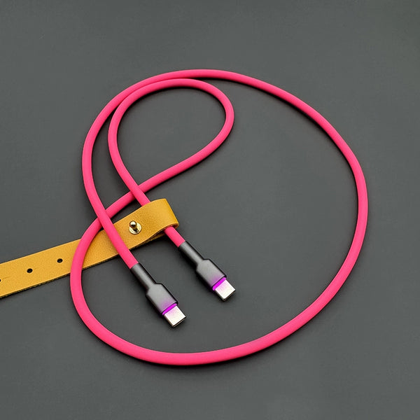 240W RGB USB-C Super-Soft Silicone Cable: Ultra-Fast Charging for iPhone 17 & More