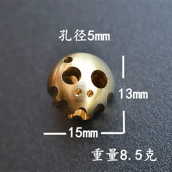 Brass Skull Paracord Ghost Keychain EDC Charm Pendant