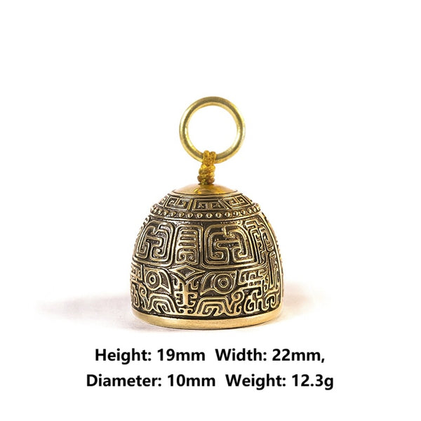 Taotie Copper Bell: Retro Hiking Bag & Car Key Charm