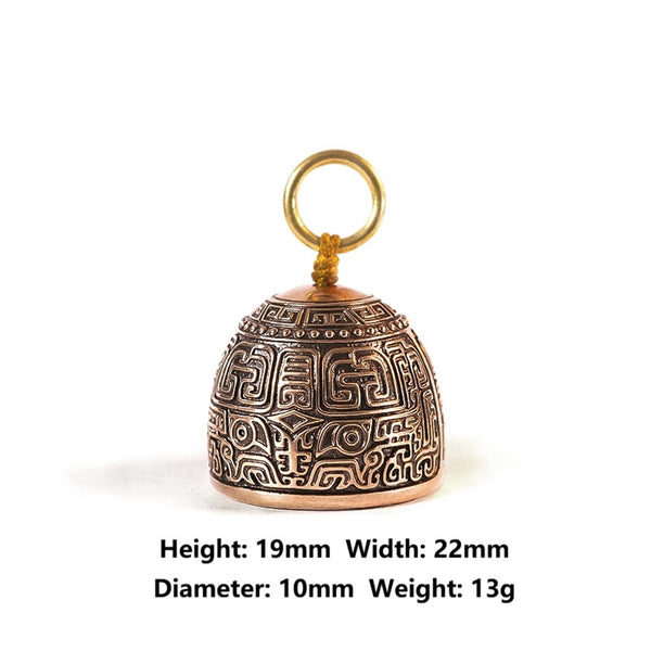 Taotie Copper Bell: Retro Hiking Bag & Car Key Charm