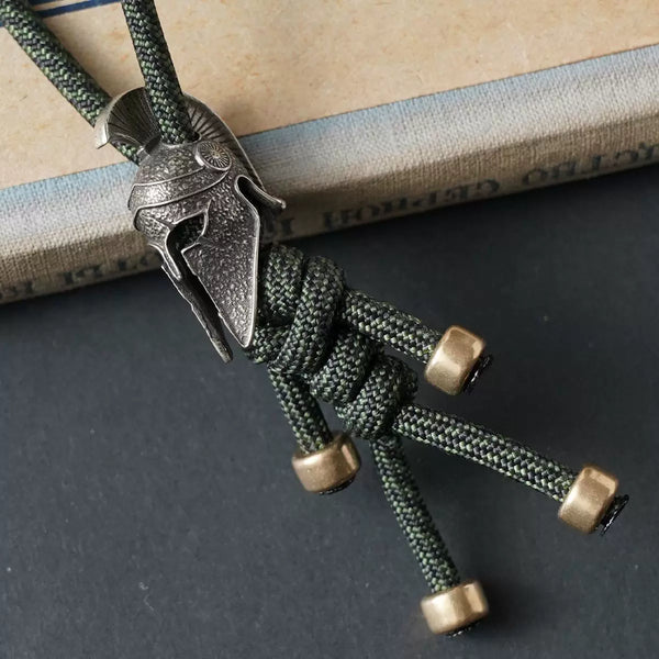 Unleash Your Warrior Spirit: Handcrafted Woven Spartan Helmet Charm Keychain for Bags, Backpacks & Gear