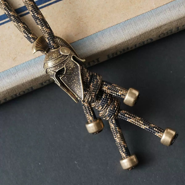 Unleash Your Warrior Spirit: Handcrafted Woven Spartan Helmet Charm Keychain for Bags, Backpacks & Gear