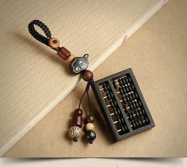 Sandalwood Abacus Keychain: Handcrafted Creative Charm