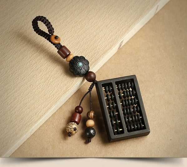 Sandalwood Abacus Keychain: Handcrafted Creative Charm