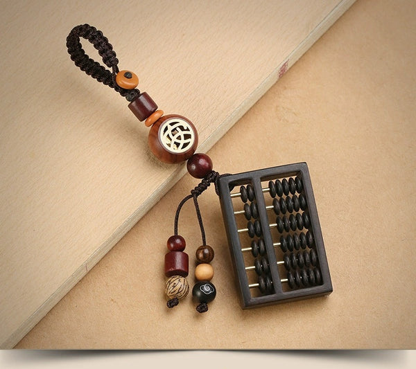 Sandalwood Abacus Keychain: Handcrafted Creative Charm