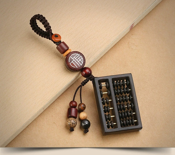 Sandalwood Abacus Keychain: Handcrafted Creative Charm