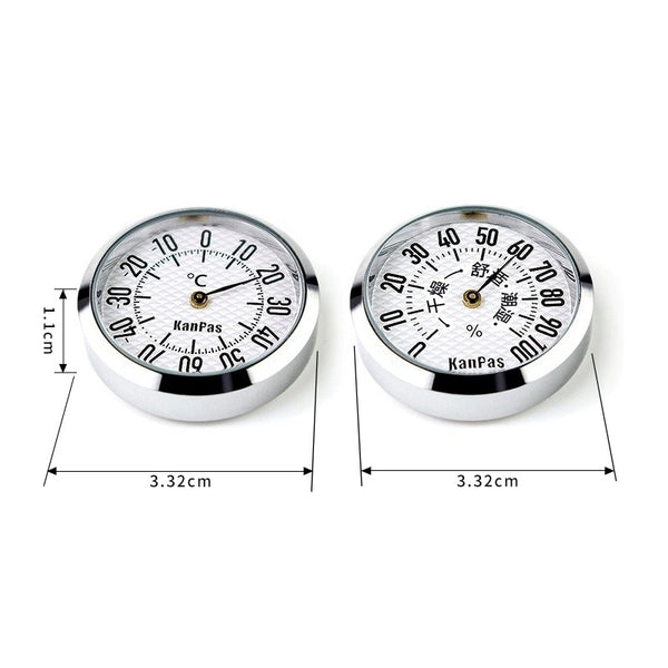 Mini Metal Car Temp-Humidity Dial – Retro Dash Buddy, No Battery Ever