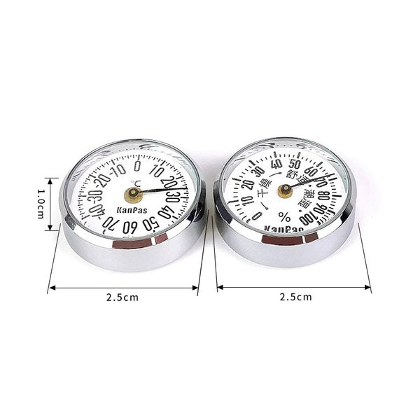 Mini Metal Car Temp-Humidity Dial – Retro Dash Buddy, No Battery Ever