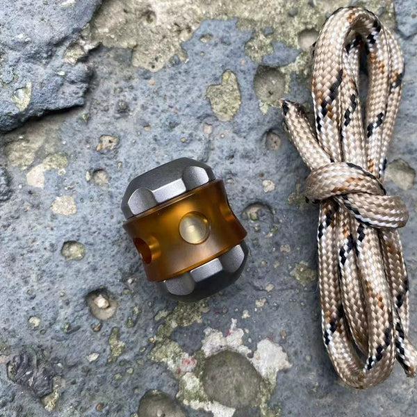 Jumbo Candy Coil Pendant: Titanium Rope Charm Delight