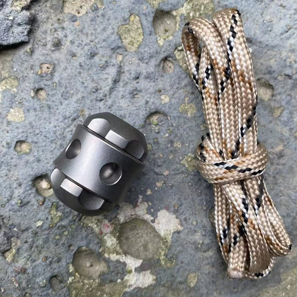 Jumbo Candy Coil Pendant: Titanium Rope Charm Delight