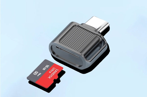 Mini Zinc TF Card Reader: Anti-Slip Apple & PC Magic