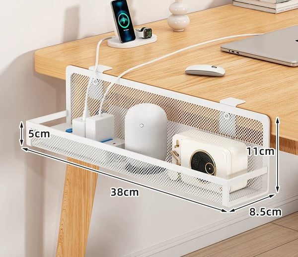 No-Drill Cable Manager | Under-Desk Power Cord Organizer Box