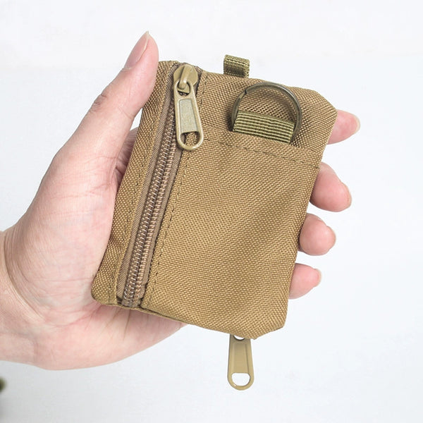 Mini Canvas Coin Pouch: Zip-Up Sporty Hangable Wallet