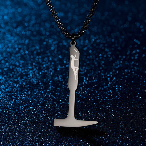 Bold Titanium Steel Hammer Necklace: Unique Inspirational Unisex Charm