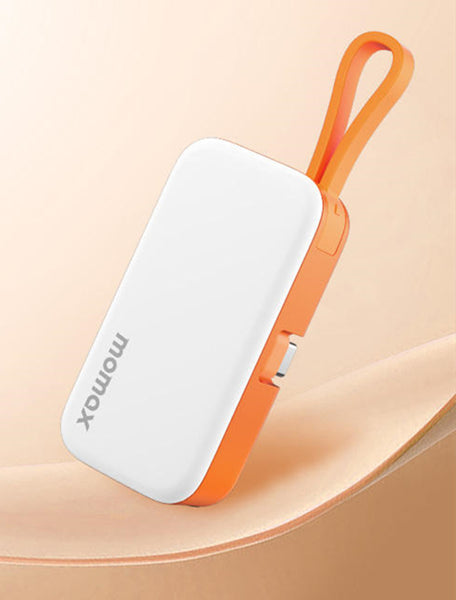 5000mAh Mini Capsule Portable Power Bank With Built-in Fast Charging Cable