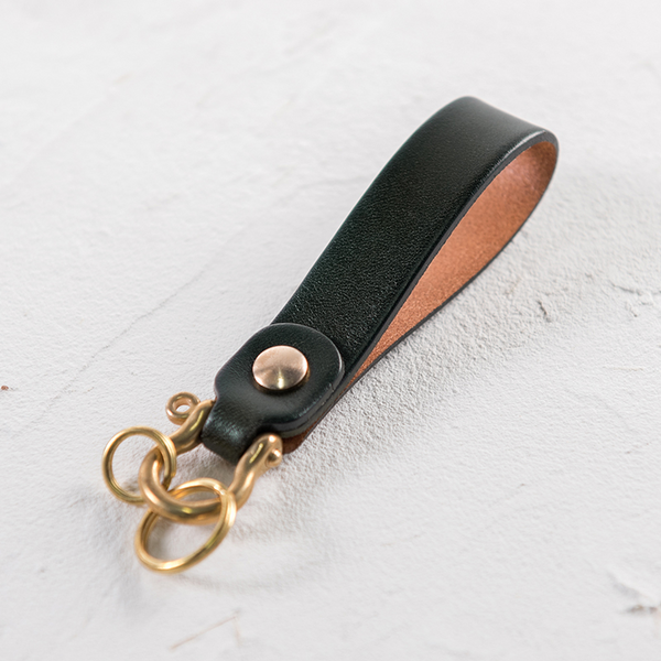 Vegetable-Tanned Leather Vintage Keychain