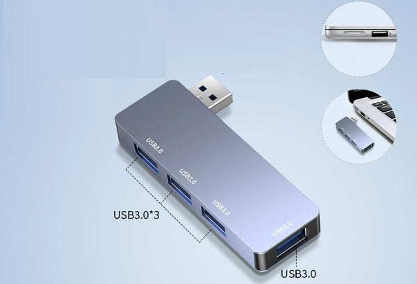 USB 3.0 Multi-Port Hub: Speedy Type-C Car & Desk Converter