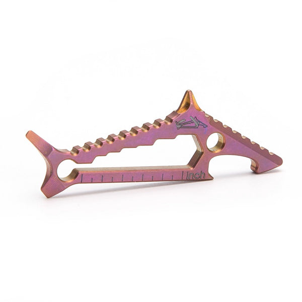 Titanium Shark EDC: Multi-Tool Bottle Opener Ruler Beast