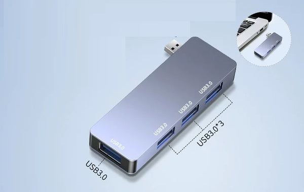 USB 3.0 Multi-Port Hub: Speedy Type-C Car & Desk Converter