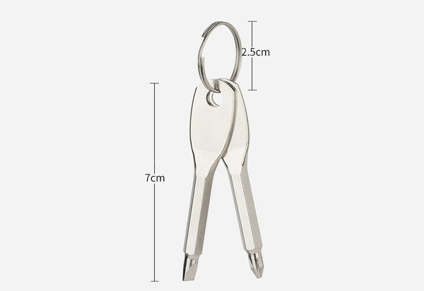 Mini Steel Keychain Screwdriver - Handy Outdoor Tool